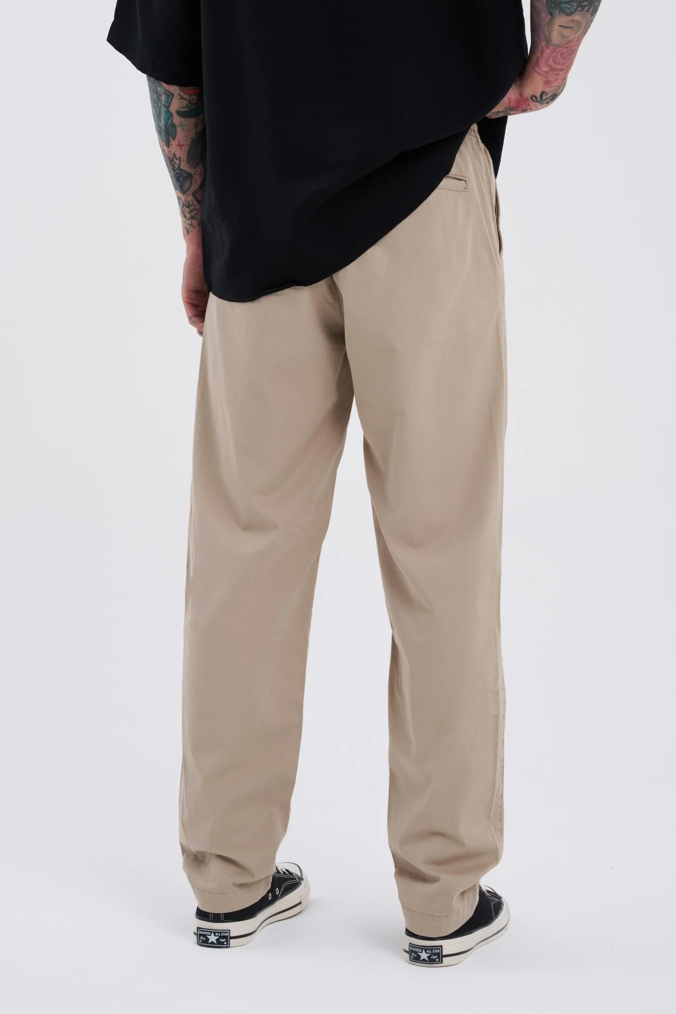 Erkek Basic Solid Jean Pantolon Bej - Image 4