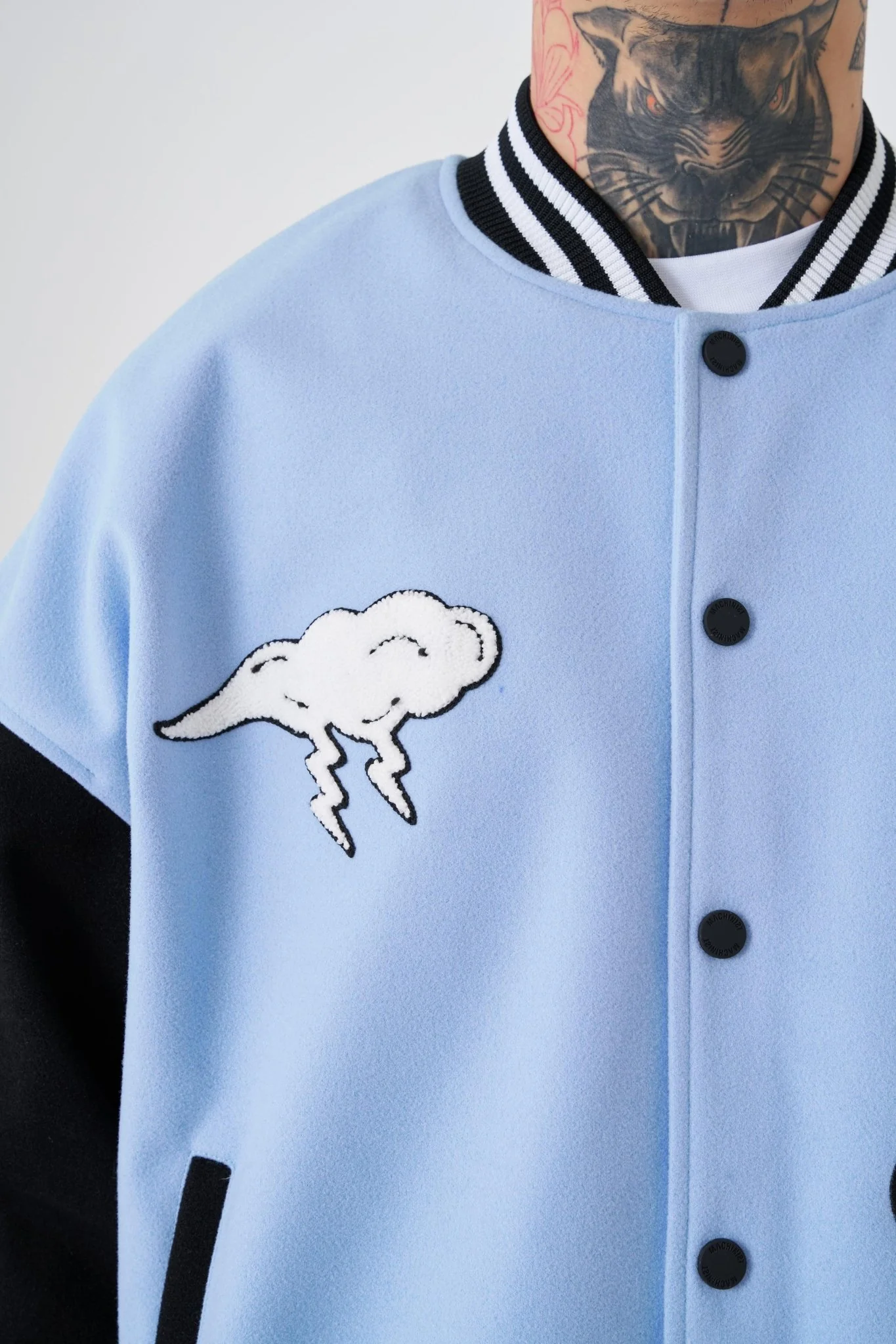 Erkek Cloud Oversize Bomber Ceket Açık Mavi - Image 3