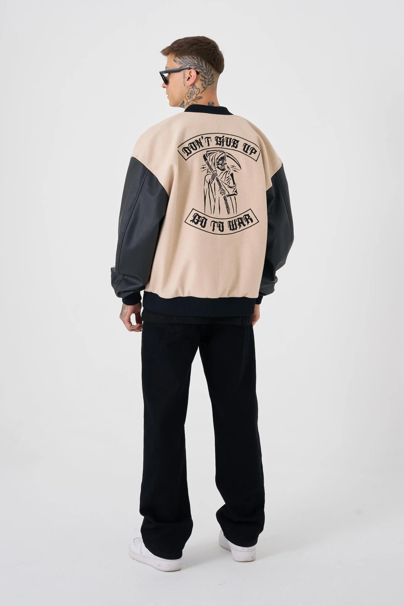 Erkek Go To War Oversize Bomber Ceket Bej - Image 5