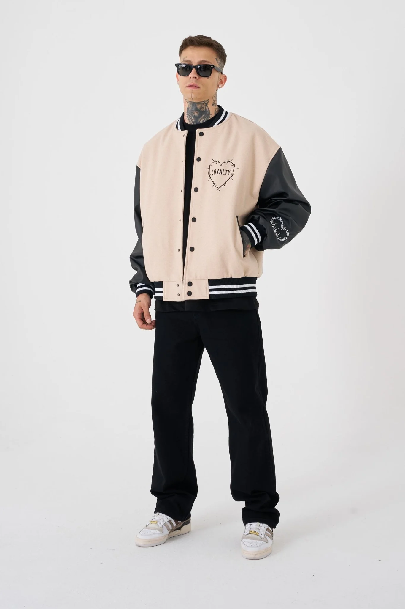 Erkek Hell Fire Club Oversize Bomber Ceket Bej - Image 8