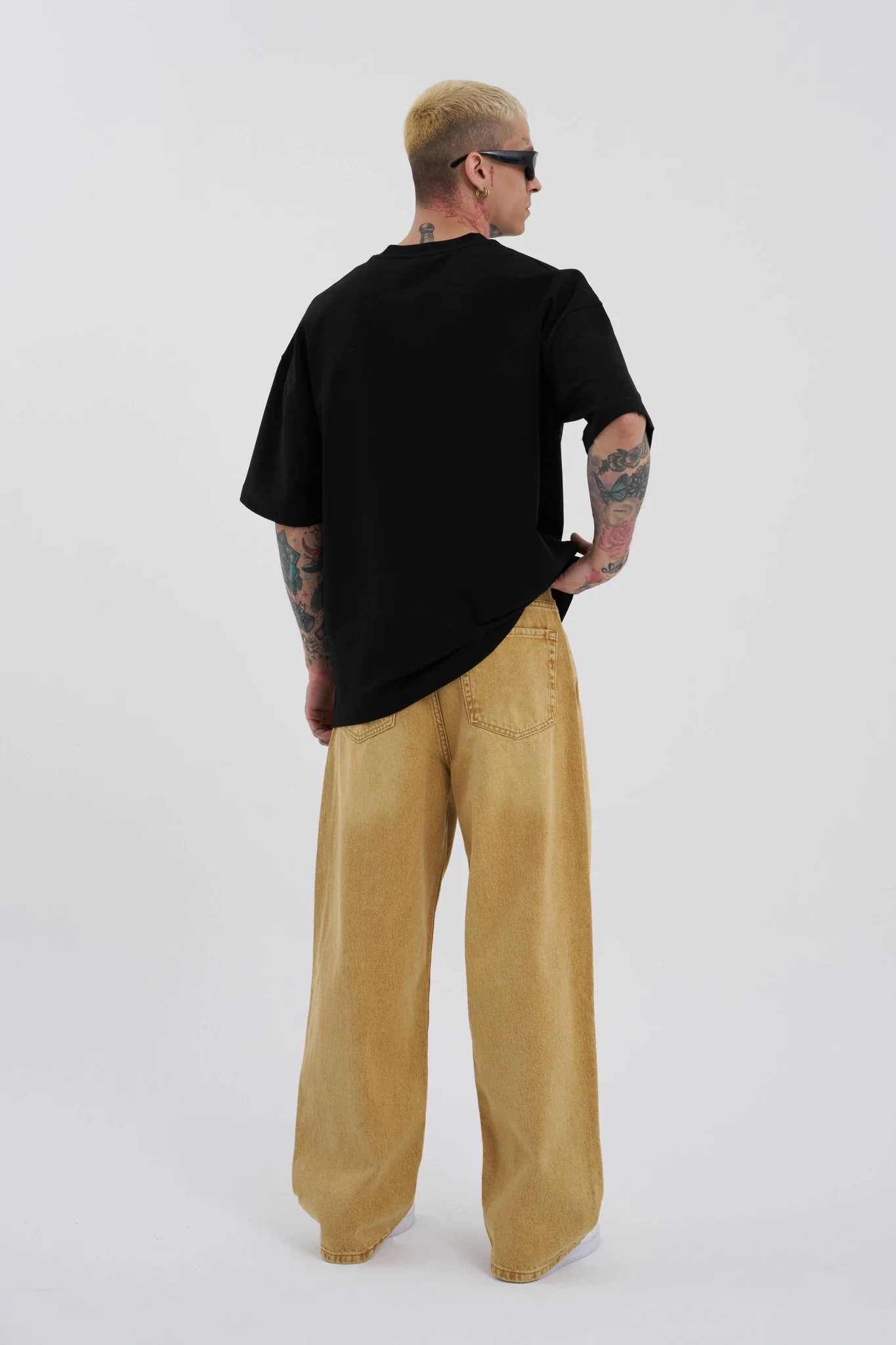 Erkek Oversize Baggy Jean Pantolon Altın - Image 12