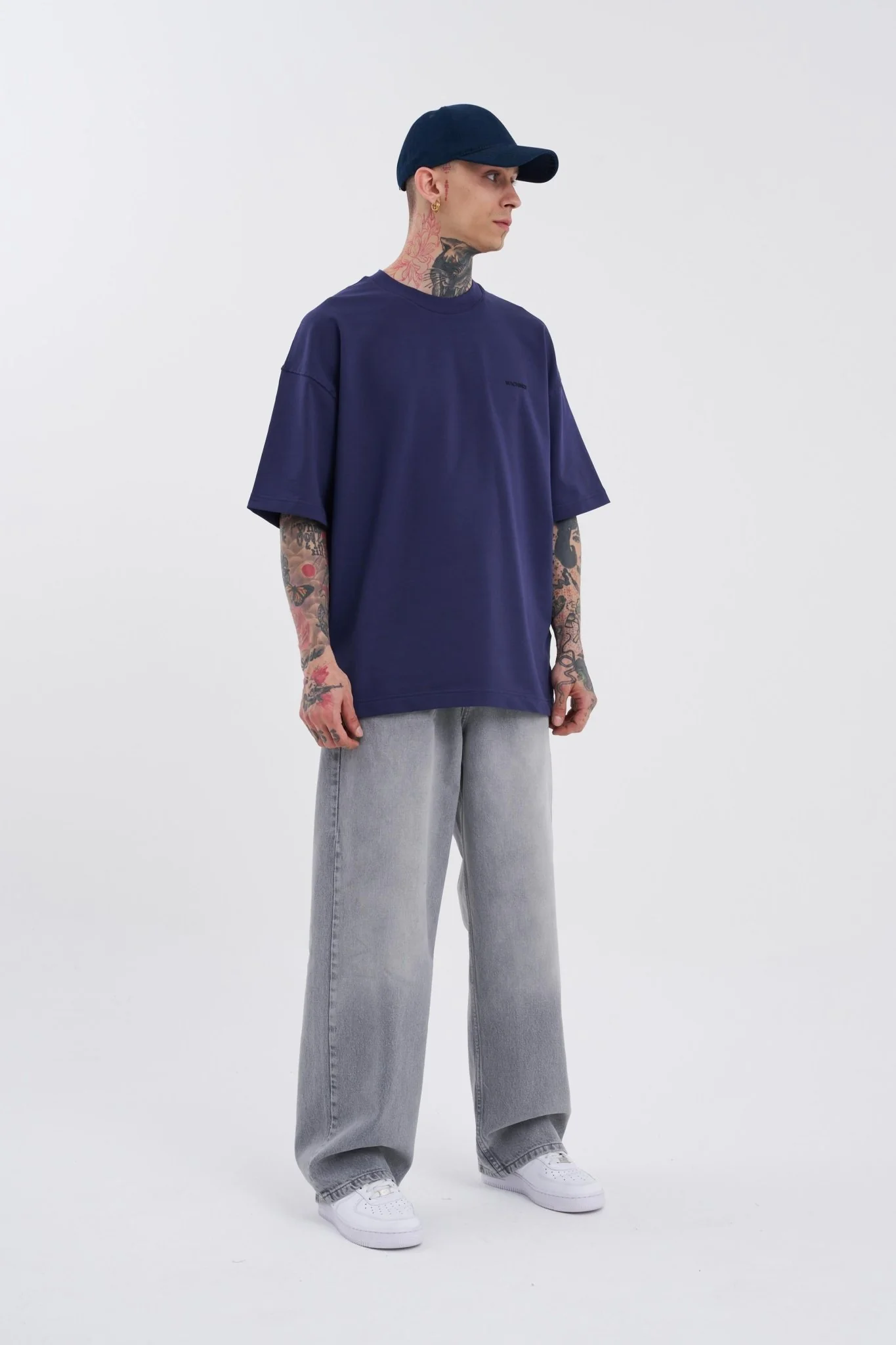 Erkek Oversize Baggy Jean Pantolon Gri - Image 10