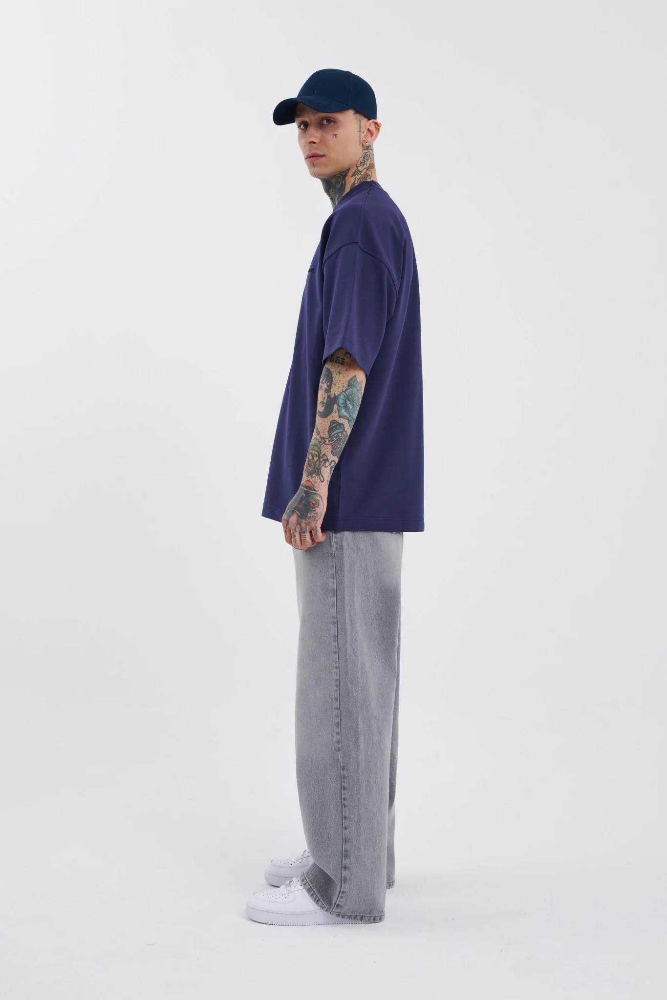 Erkek Oversize Baggy Jean Pantolon Gri - Image 11