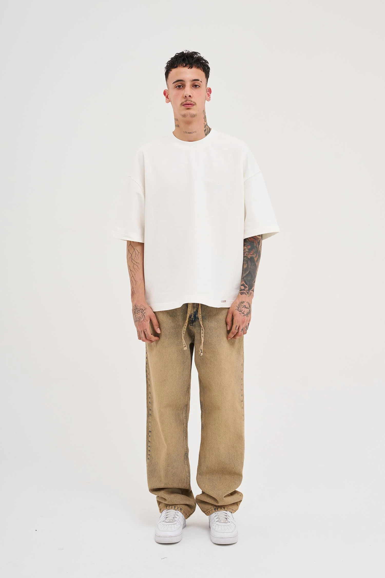 Erkek Oversize Baggy Yıkamalı Jean Pantolon Açık Mavi - Image 5