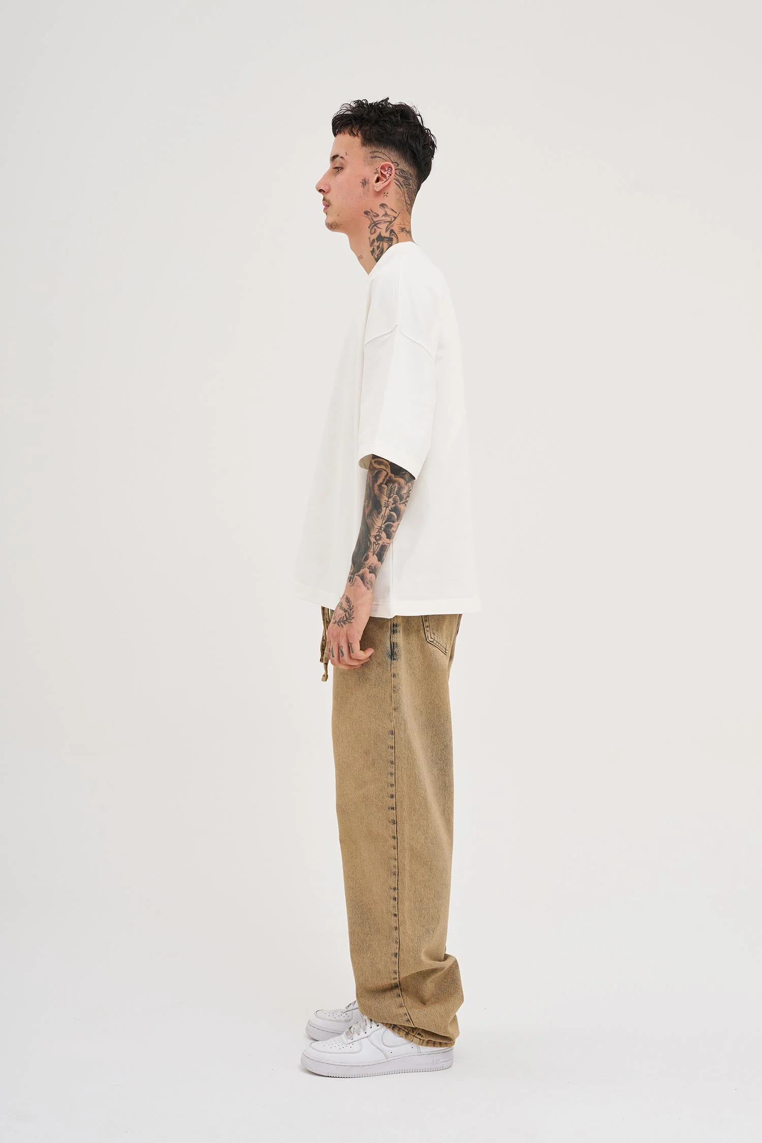Erkek Oversize Baggy Yıkamalı Jean Pantolon Açık Mavi - Image 6