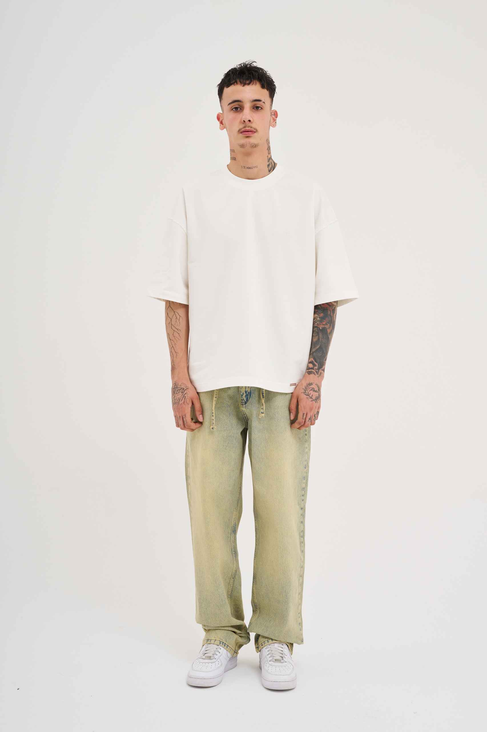 Erkek Oversize Baggy Yıkamalı Jean Pantolon Mint Yeşili - Image 5