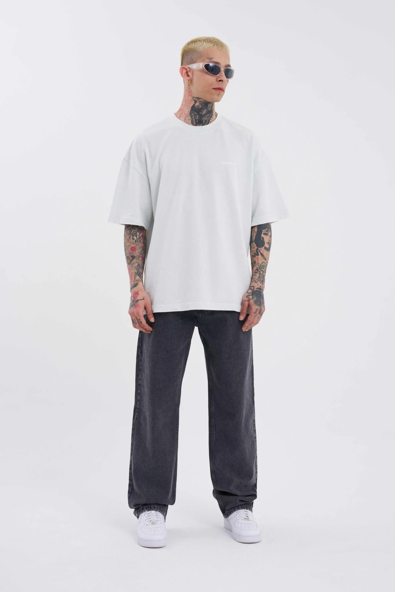 Erkek Relaxed Baggy Jean Pantolon Efektli Antrasit - Image 11