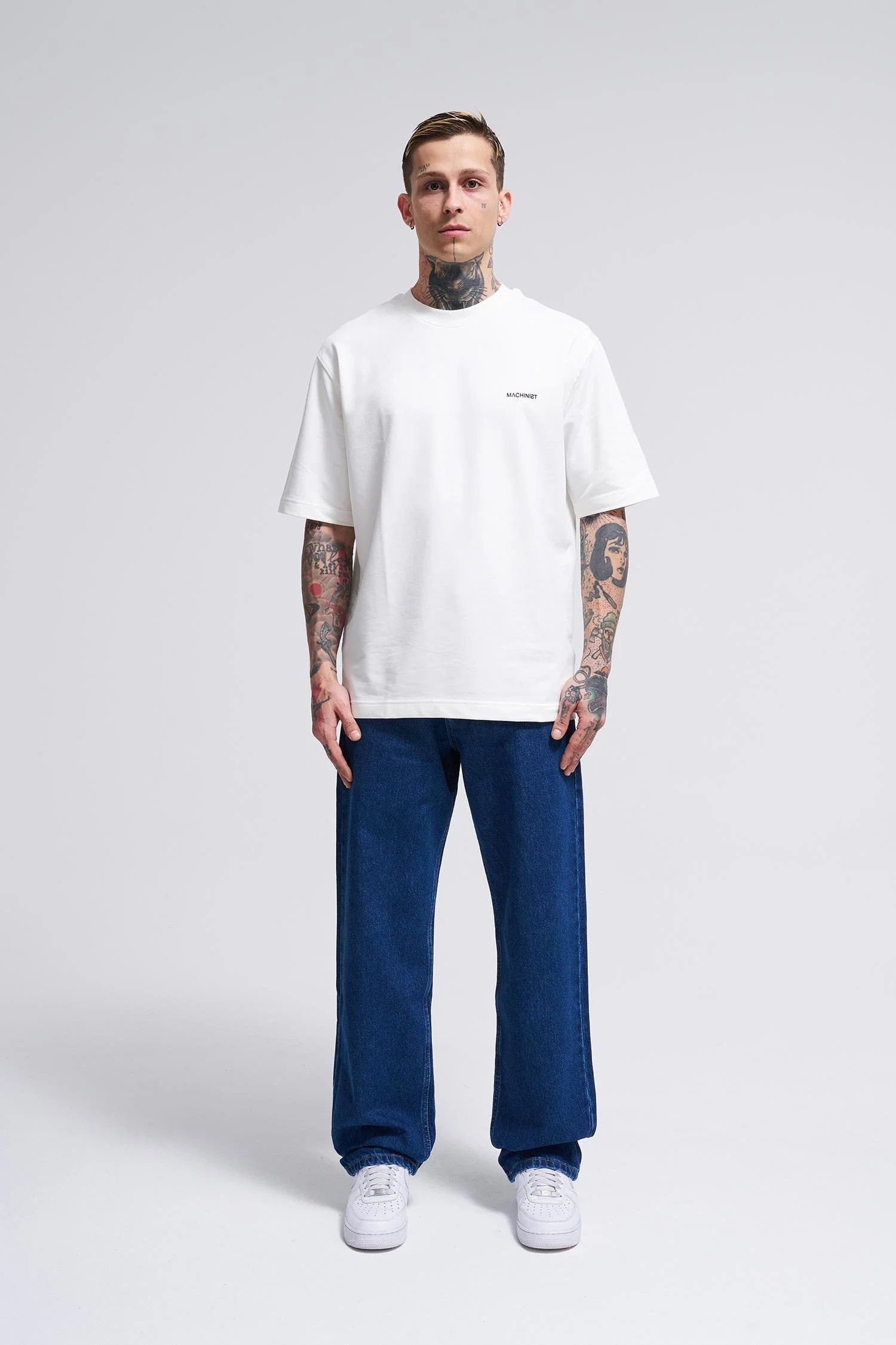 Erkek Relaxed Baggy Jean Pantolon Koyu Mavi - Image 12